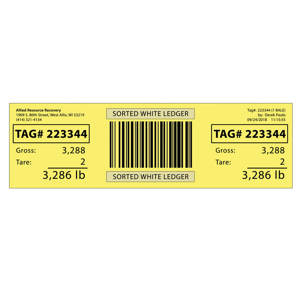 4"x12" Finished Goods Labels - Yellow (5 Case increments)